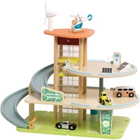 Classic World Holzspielzeug Garage nachhaltig mit Zubehör 19-teilig-2