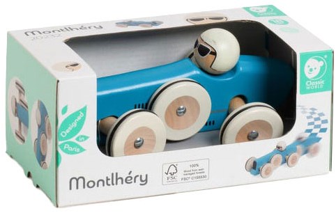 Classic World Holz-Rennauto Montlhery Spielzeugauto blau