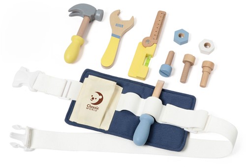 Classic World Holz-Werkzeuggürtel Spielzeug für Kinder 10-teilig-3