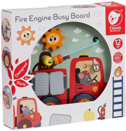 Classic World Holz Feuerwehr Spielbrett - interaktives Activity Board
