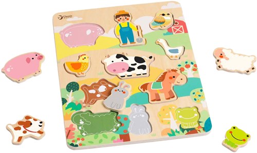 Classic World Holzpuzzle Bauernhof - Lernspielzeug 12 Teile