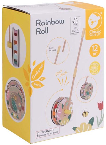Classic World Holz Schiebespielzeug Regenbogen Waldmotiv Kugel