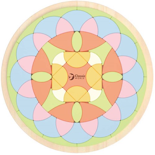 Classic World Holzpuzzle Blume Mandala buntes Spielzeug