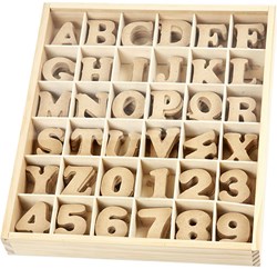 Creativ Company Holz Buchstaben und Zahlen - MDF Dekoset 288 Stück