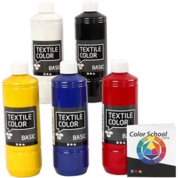 Creativ Company Textilfarbe Set - Primärfarben 5x500ml Textilfarbe