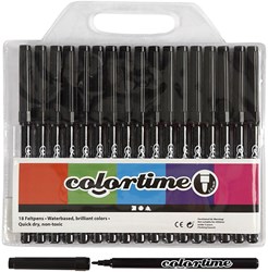 Creativ Company schwarze Filzstifte - Marker Set 18 Stück wasserbasiert