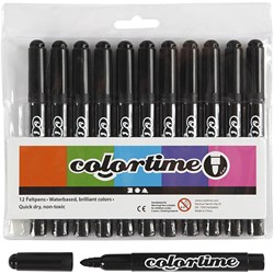 Creativ Company schwarze Filzstifte - 12 Stück - Marker 5 mm