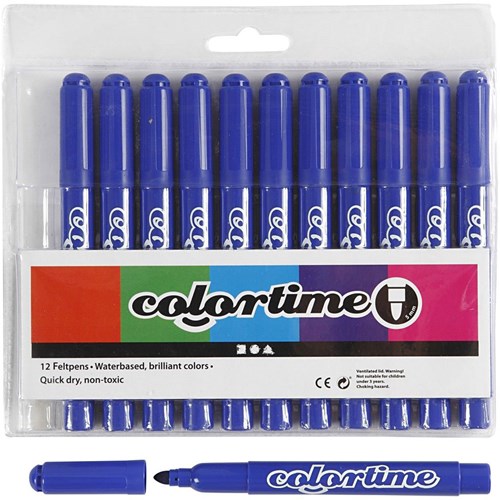 Creativ Company blaue Filzstifte Set - Marker für Kinder 12 Stück