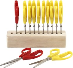 Creativ Company Kinderscheren Set mit Scherenblock - 12 Stück - Basteln Schule