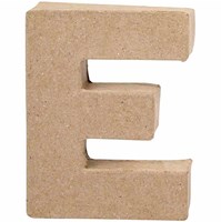 Creativ Company Buchstabe Papier-mache Basteldeko E 10cm braun