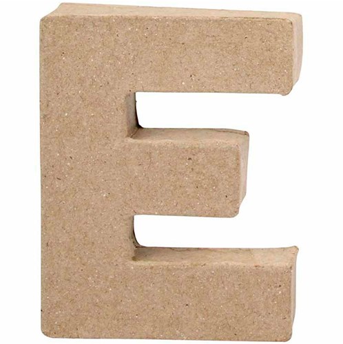 Creativ Company Buchstabe Papier-mache Basteldeko E 10cm braun