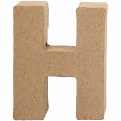 Creativ Company Buchstabe H Papier-mache Basteldekoration 10cm braun