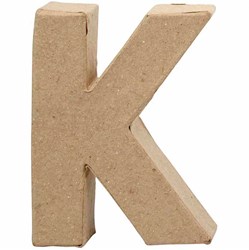 Creativ Company Buchstabe K Papier-mache Basteldekoration 10cm braun