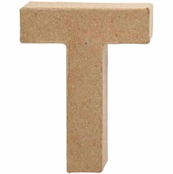 Creativ Company Buchstabe T Papier-mache Basteldeko 10 cm braun