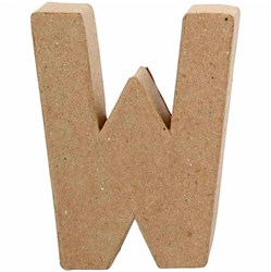 Creativ Company Buchstabe W Papier-mache Basteldekoration 10cm braun