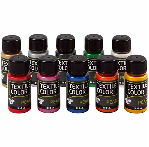 Creativ Company Textilfarbe Set Metallic Perlmutt 10 Farben 10x50ml-2