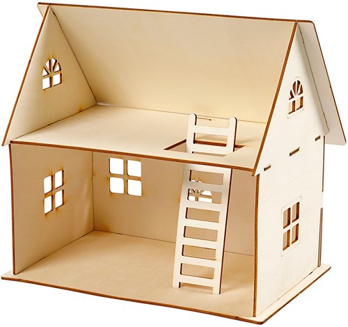 Creativ Company Puppenhaus DIY Holz Spielhaus 18x27x25 cm Basteln-2