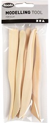 Creativ Company Modellierwerkzeug-Set Holz 6-teilig für Ton und Basteln