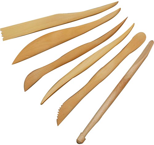 Creativ Company Modellierwerkzeug-Set Holz 6-teilig für Ton und Basteln-2