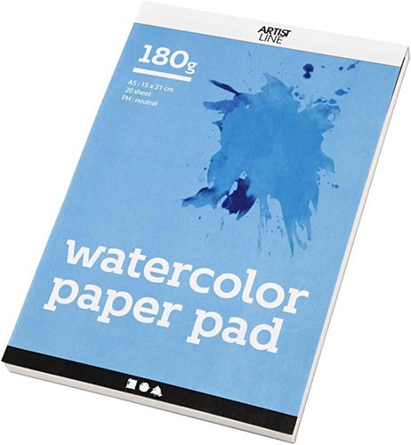 Creativ Company Aquarellblock weiß A5 180g 20 Blatt Aquarellpapier-2