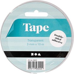 Creativ Company doppelseitiges Klebeband 3mm - Bastelband 10 Meter transparent