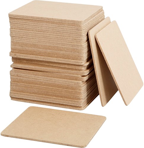 Creativ Company MDF-Untersetzer 10x10 cm 50 Stück Bastelspaß-3