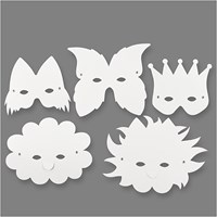 Creativ Company Fantasy Masken weiß Bastelset Karton 5 Stück-2