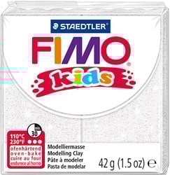 Fimo Kids Modelliermasse 42g Glitter Weiß - 052