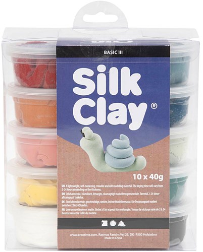 Creativ Company Silk Clay Modelliermasse Pastellfarben Set 10x40g-2