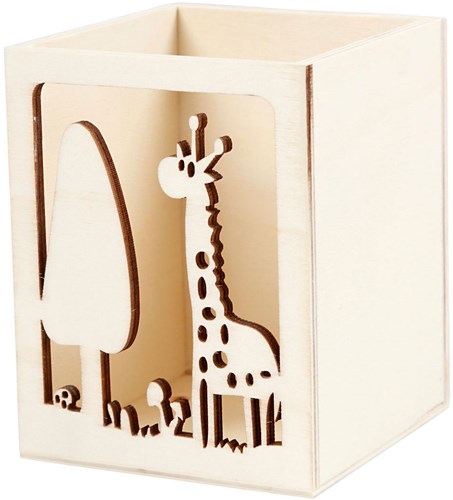 Creativ Company Holz Stiftehalter Giraffe - dekorativer Schreibtisch Organizer-2