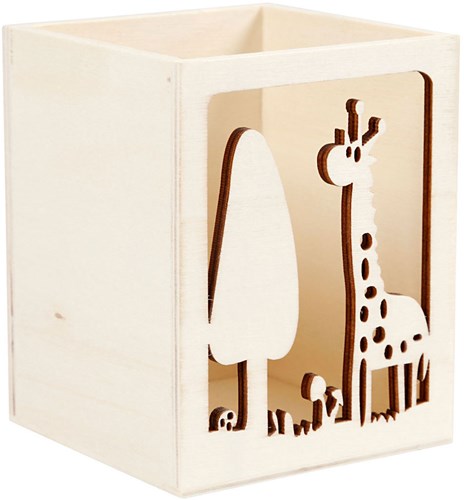 Creativ Company Holz Stiftehalter Giraffe - dekorativer Schreibtisch Organizer-3