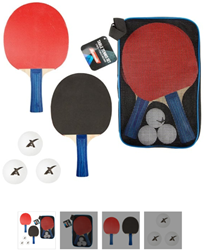 Toi-Toys Tischtennis Set mit 2 Schlägern und 3 Bällen in Tragetasche
