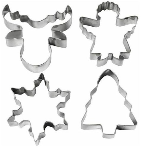 Creativ Company Ausstechformen Weihnachtsplätzchen Set 4-teilig Edelstahl-2