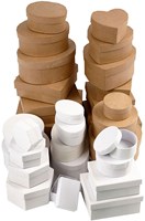 Creativ Company Bastelboxen Set braun weiß 30 Stück Karton Hobby