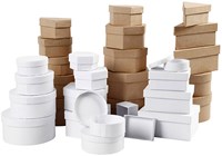 Creativ Company Bastelboxen Set braun weiß 30 Stück Karton Hobby-2