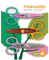 Fiskars Kinderscheren Set Zickzackschere Tiermuster 3 Stück Basteln Papier