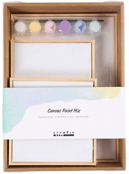 Creativ Company Malset gespannte Leinwand mit Farbe und Pinsel - Kunstset
