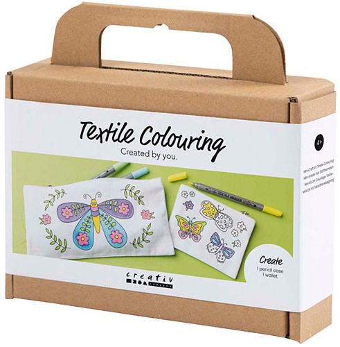 Creativ Company Bastelset Textil Dekorieren Schmetterlinge Pastellfarben - Kreativset-2