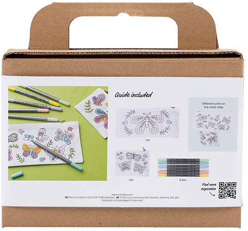 Creativ Company Bastelset Textil Dekorieren Schmetterlinge Pastellfarben - Kreativset-3