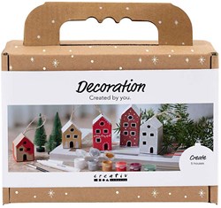 Creativ Company Weihnachts Bastelset Mini Dekohäuschen Farbe