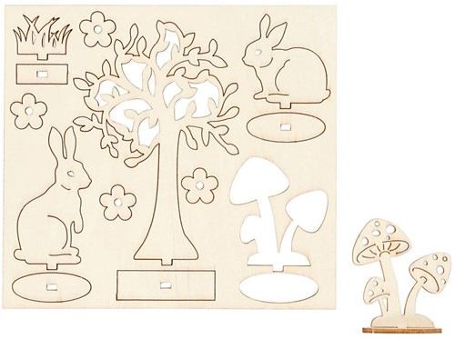 Creativ Company Holz 3D Dekofigur Hase DIY 15,5x17cm Bastelset-3