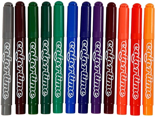 Colortime Filzstifte Set 12-teilig für kreatives Malen und Zeichnen-2