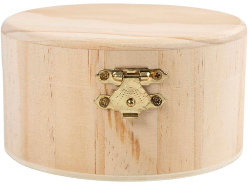 Creativ Company runde Bastelbox aus Holz mit Deckel 11cm Aufbewahrungsbox-2