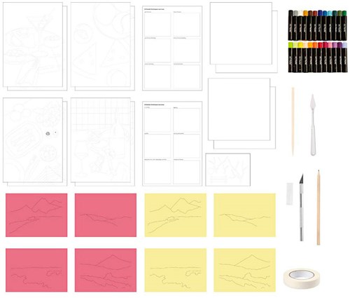 Creativ Company Hobbyset Ölpastell Blumen 24 Farben Starterset Zeichnen-2