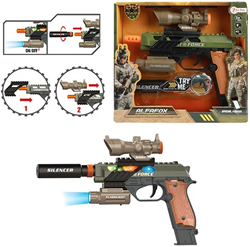 Alfafox Pistool Militair met Licht en Geluid en Zaklamp