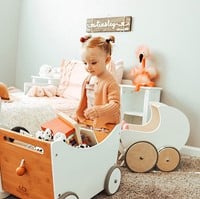 Kinderfeets 2-in-1 Spielzeugkiste aus Holz weiß-3