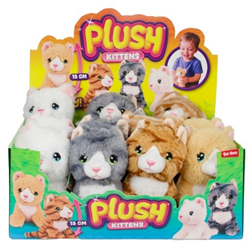 Toi-Toys Plüschkatzen Kuscheltiere 15 cm - 12er Set im Display