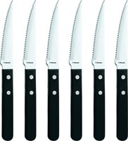 Amefa Steakmesser Set schwarz - 6 Stück - Edelstahl - Pizza Messer