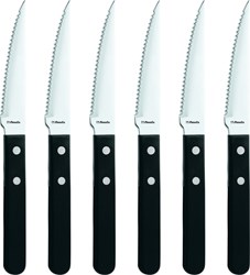 Amefa Steakmesser Set schwarz - 6 Stück - Edelstahl - Pizza Messer