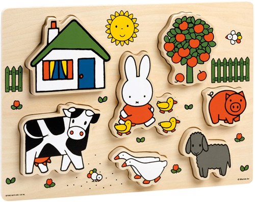 Bambolino Toys Holzpuzzle Miffy Bauernhof Lernspielzeug für Kleinkinder-2